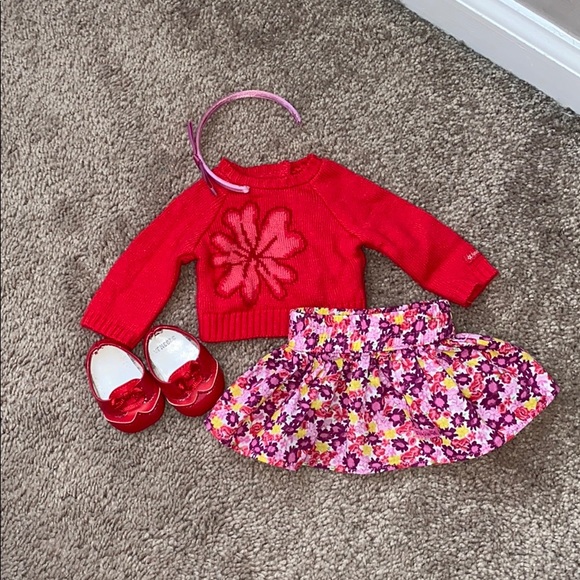 american girl flower sweater and skirt